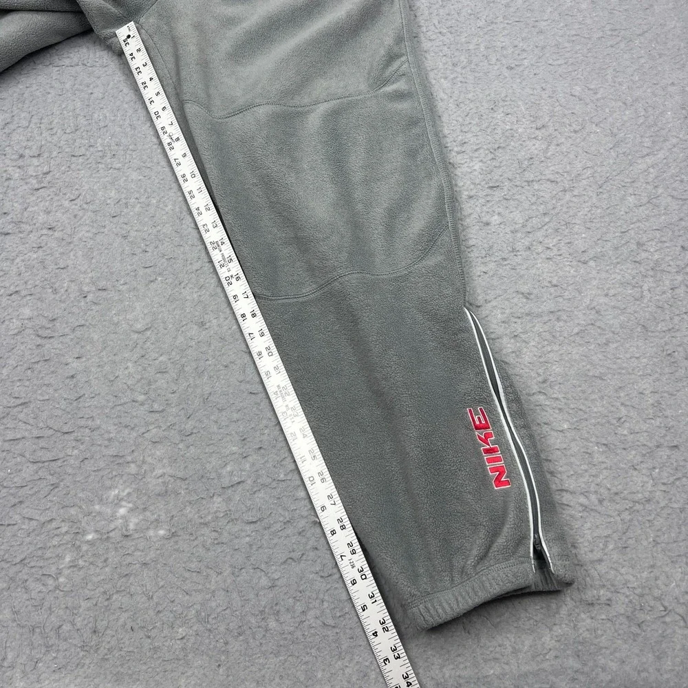 VTG Nike Baggy Sweatpants Men's XL Gray‎ Tag Heavy Fleece Ankle Zip Joggers Y2K